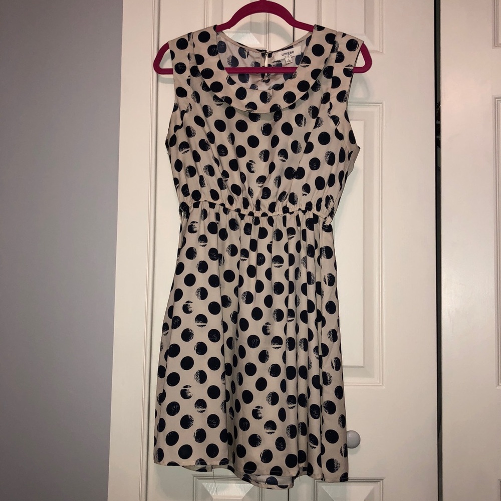 Polka dot pan-esque collar dress